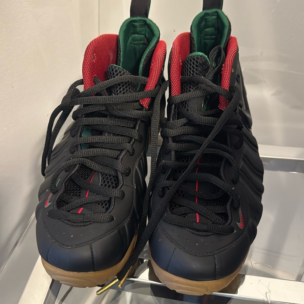 Nike Air Foamposite Pro Gucci Men Size 9.5 624041-004 Black Red Green Shoes